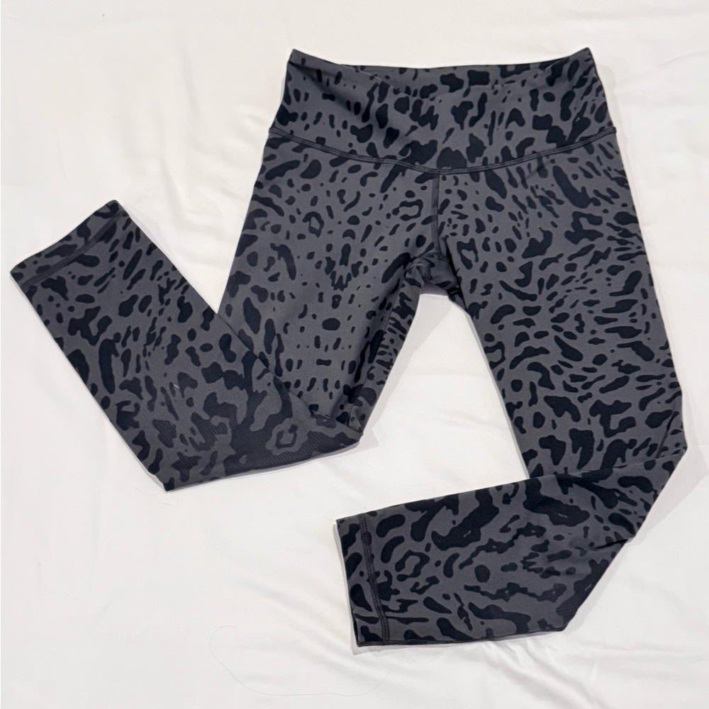 Lululemon Wunder Under Crop tights Leggings Luxtreme Leopard Camo Coal sz4